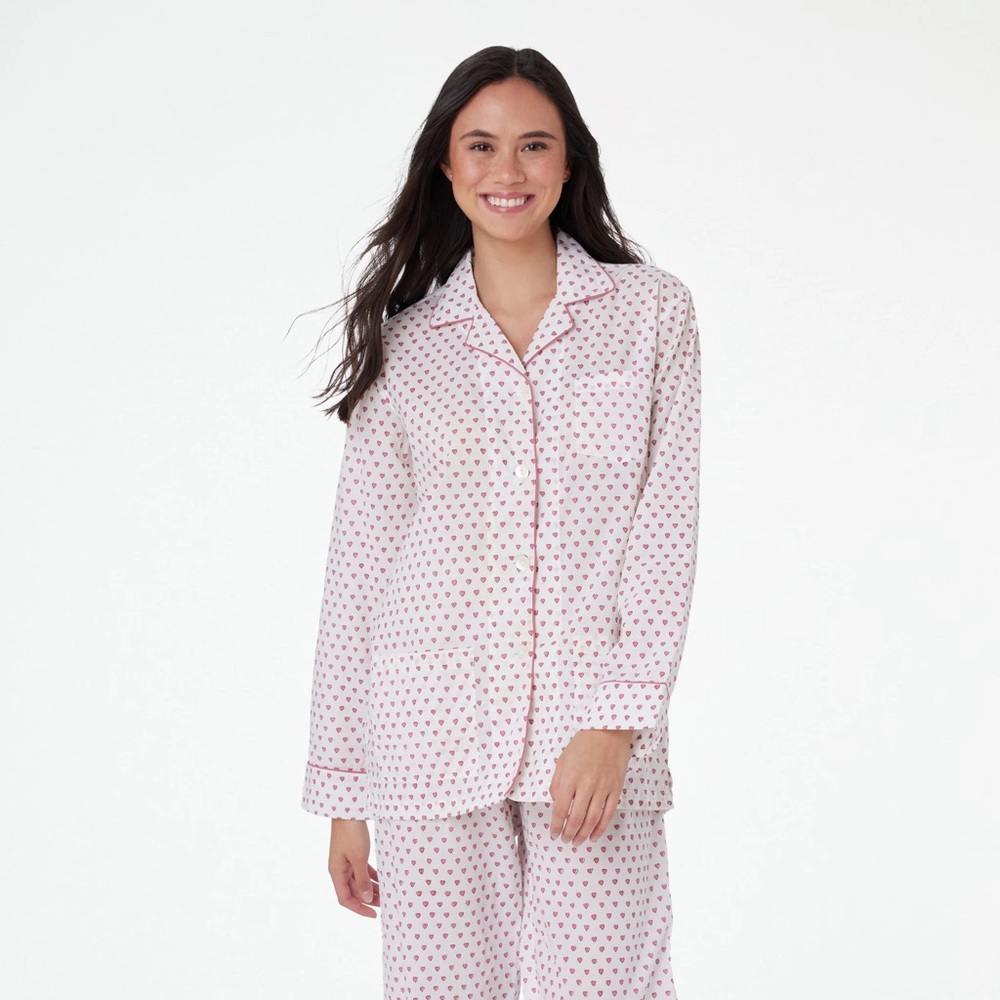 Roller Rabbit pink hearts pajama top size small